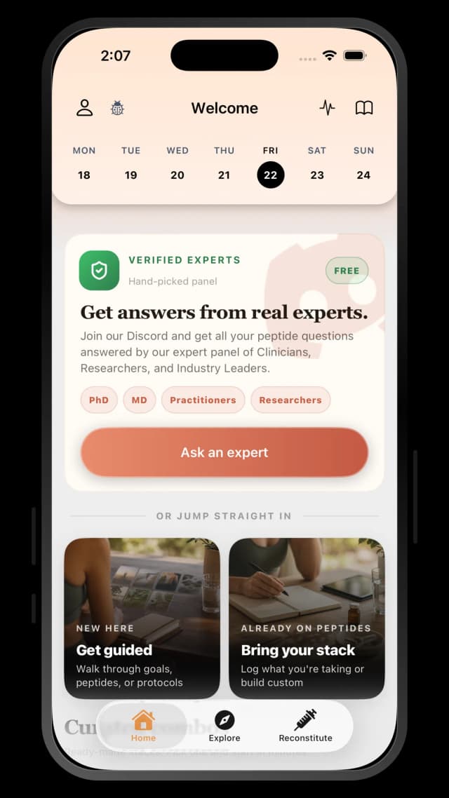 The Peptide App protocol dashboard