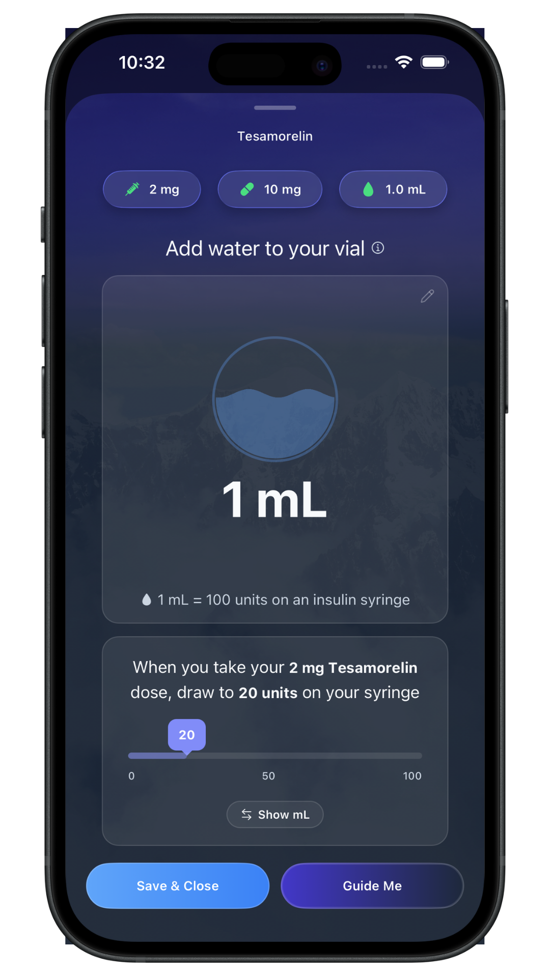 Reconstitution calculator